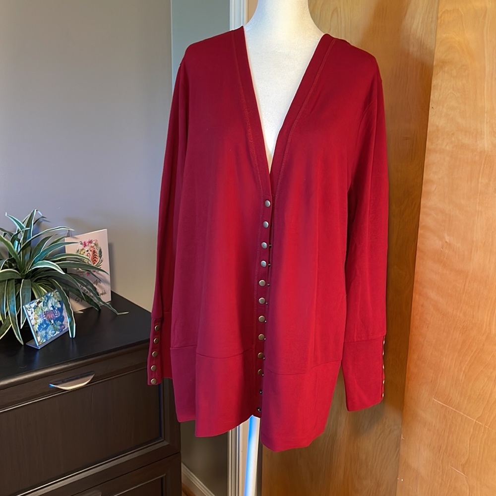 Burgundy Boutique Vivette Snap Sweater